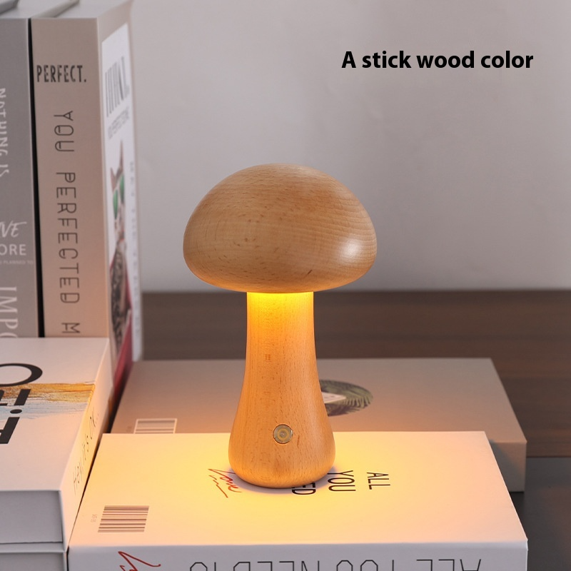 ALNEXA Wooden Mushroom Night Lamp Gift