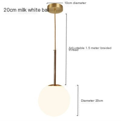 ALNEXA Nordic Glass Ball Pendant Light