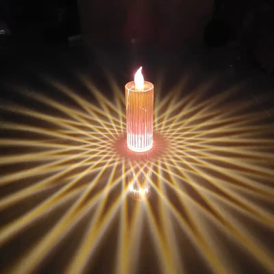 ALNEXA Diamond Stripe LED Candle Light – Warm Projection Lamp