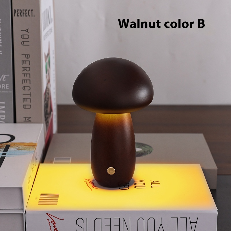 ALNEXA Wooden Mushroom Night Lamp Gift