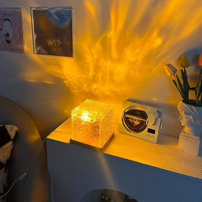 ALNEXA Aurora Wave Cube Lamp – Crystal LED Night Light