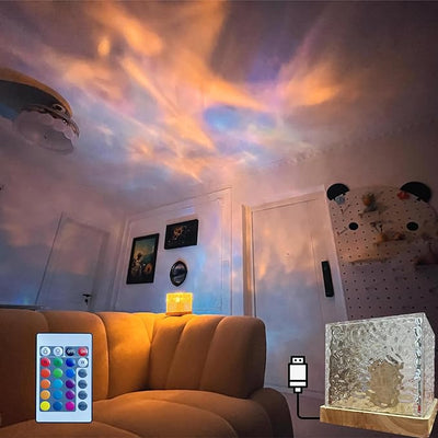 ALNEXA Aurora Wave Cube Lamp – Crystal LED Night Light
