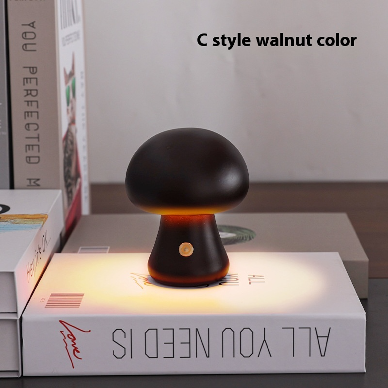 ALNEXA Wooden Mushroom Night Lamp Gift