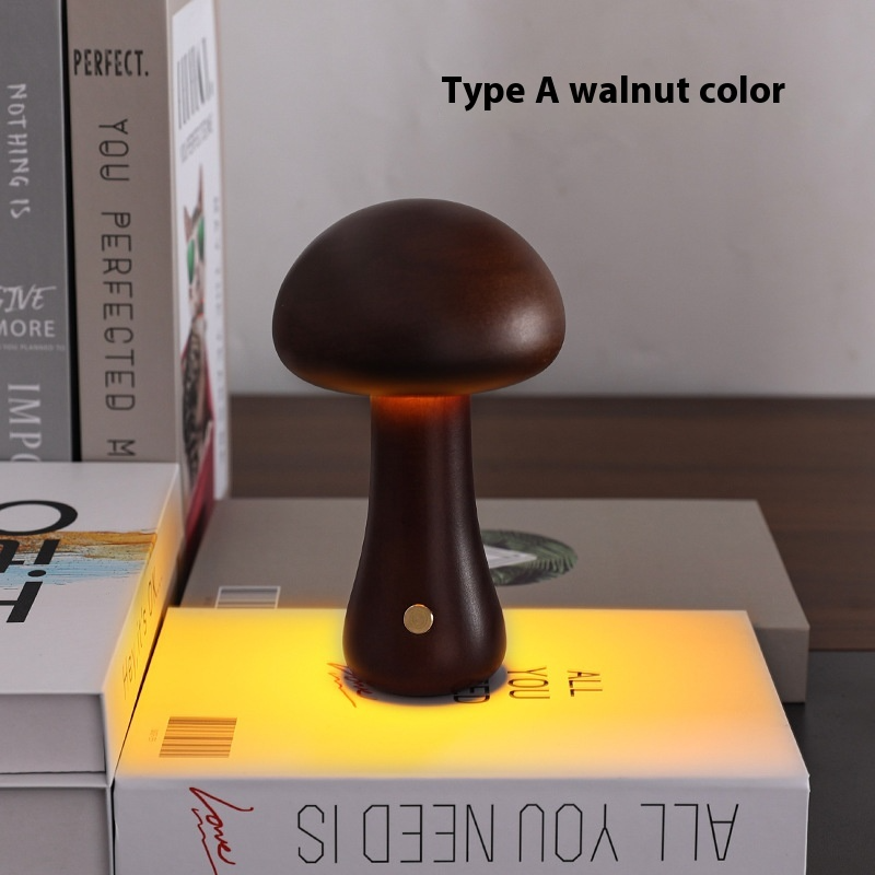 ALNEXA Wooden Mushroom Night Lamp Gift