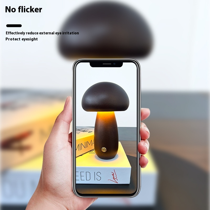 ALNEXA Wooden Mushroom Night Lamp Gift