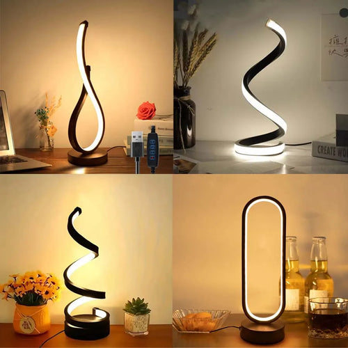 ALNEXA Spiral LED Night Light – 3-Colour Dimmable Touch Desk Lamp