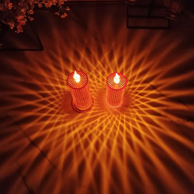 ALNEXA Diamond Stripe LED Candle Light – Warm Projection Lamp