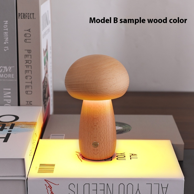 ALNEXA Wooden Mushroom Night Lamp Gift