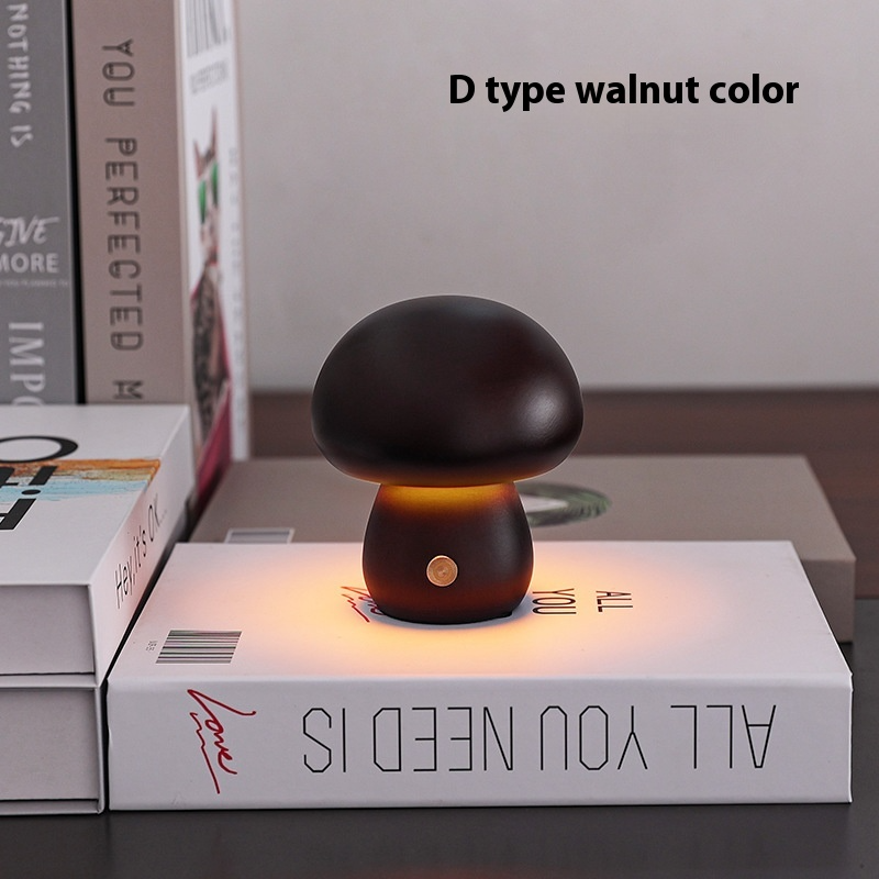 ALNEXA Wooden Mushroom Night Lamp Gift