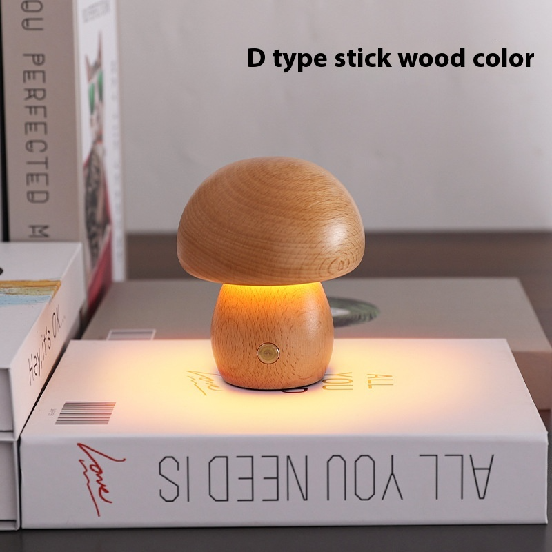 ALNEXA Wooden Mushroom Night Lamp Gift